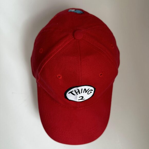 Thing 2 Baseball Hat Universal Studios Adjustable Strap Back 100% Cotton Cap Red - Picture 3 of 12